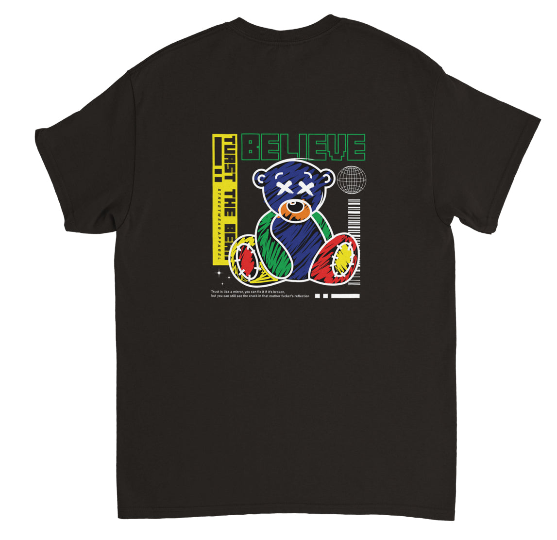 Asterix Black TEDDY BEAR Crewneck T-shirt